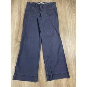 Y2K American Eagle Pants Navy Blue Wideleg Women’s 10 Buckle Back 32 X 31